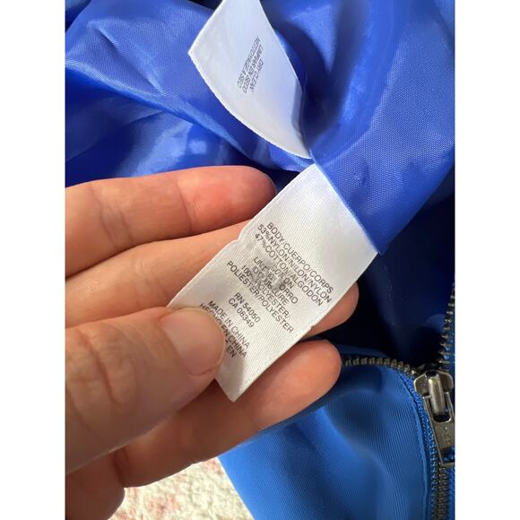 Nine West cropped puffed sleeve bomber jacket in royal blue size small - Picture 4 of 5